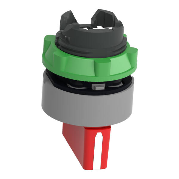 Harmony XB5, Selector switch head, plastic, red, Ø22, 3 positions, stay put, grey bezel - Schneider Electric - ZB5AD304C0