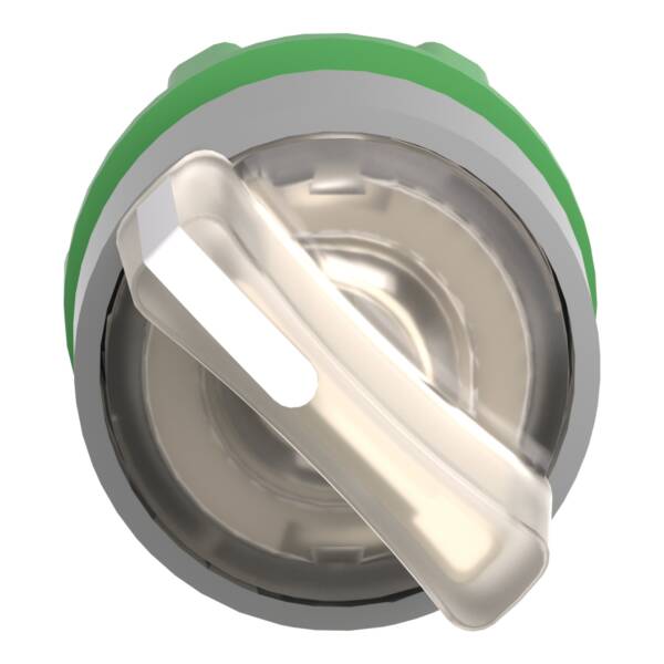 Head for illuminated selector switch, Harmony XB5, grey bezel, white handle, 22mm, universal LED, 2 positions - Schneider Electric - ZB5AK1213C0