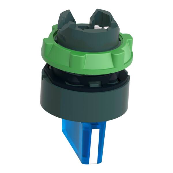 Head for illuminated selector switch, Harmony XB5, universal LED,  blue handle, 22mm, 3 positions, stay put - Schneider Electric - ZB5AK1363