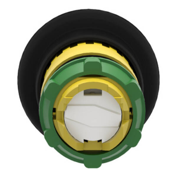 black Ø40 mushroom pushbutton head Ø22 latching key release - Schneider Electric - ZB5AS12