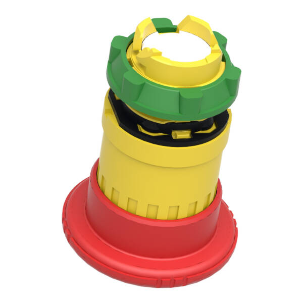 Emergency stop head, switching off, plastic, red mushroom Ø40, Ø22, trigger and latching turn to release - Schneider Electric - ZB5AS844