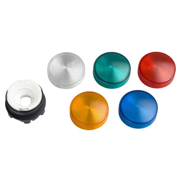 pilot light head ø22 with 5-colour grooved lenses for integral led - Schneider Electric - ZB5AV003S