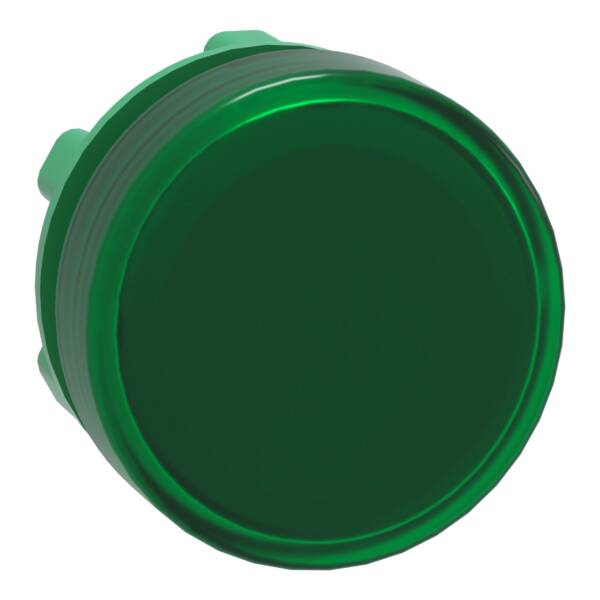 Head for pilot light, Harmony XB5, plastic, green, 22mm, universal LED, plain lens - Schneider Electric - ZB5AV033