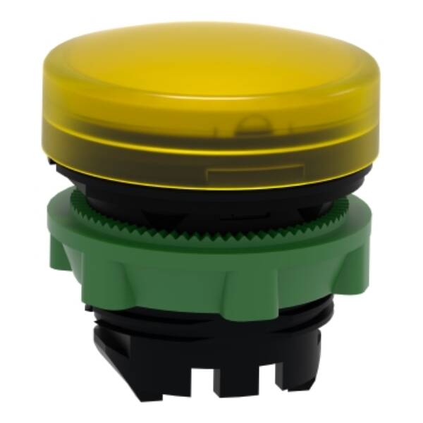 Head for pilot light, Harmony XB5, plastic, yellow, 22mm, universal LED, plain lens - Schneider Electric - ZB5AV083