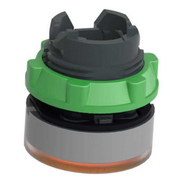 Head for illuminated push button, Harmony XB5, grey bezel, orange flush, 22mm, universal LED, grooved lens - Schneider Electric - ZB5AW353SC0
