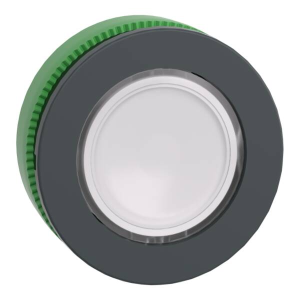 Head for illuminated push button, Harmony XB5, antimicrobial, plastic, white flush mounted, 30mm, universal LED, - Schneider Electric - ZB5FA18