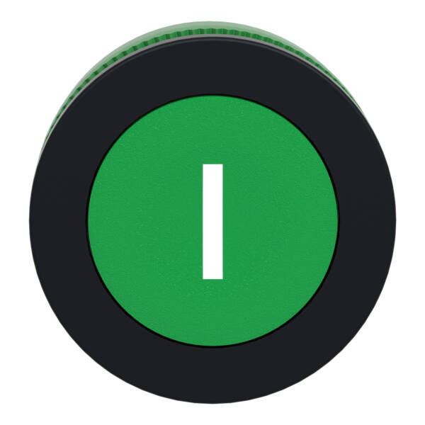 FLUSH MOUNTED GREEN FLUSH CAPS PUSHBUTTON HEAD WHITE MARKED I - Schneider Electric - ZB5FA331
