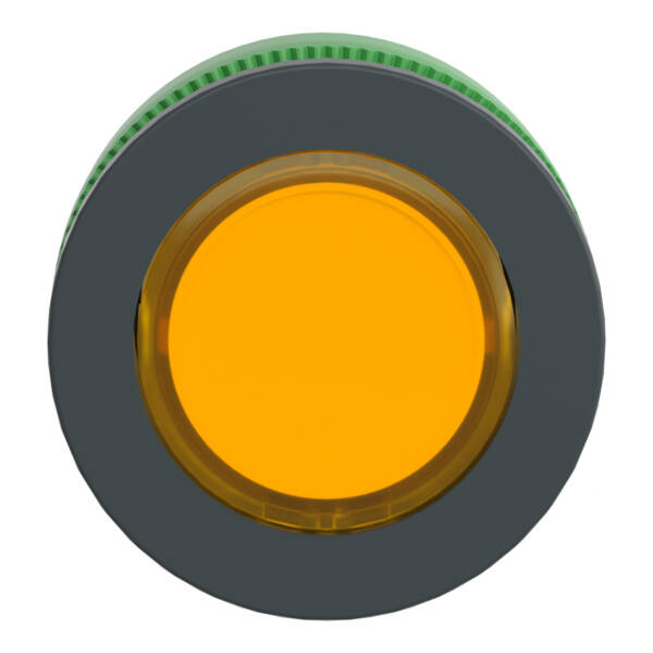 Head for illuminated push button, Harmony XB5,plastic, yellow flush mounted, 30mm, universal LED, - Schneider Electric - ZB5FA58