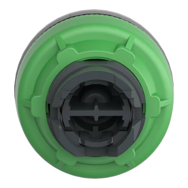 Harmony XB5, Flush mounted push button head, plastic, projecting, yellow, Ø30, spring return, grey bezel - Schneider Electric - ZB5FL5C0