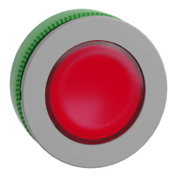 Head for pilot light, Harmony XB5, grey bezel, red, 30mm, universal LED, plain lens - Schneider Electric - ZB5FV043C0