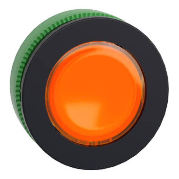 Head for pilot light, Harmony XB5, plastic, orange, 30mm, universal LED, plain lens - Schneider Electric - ZB5FV053