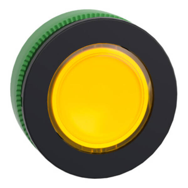 Head for pilot light, Harmony XB5, plastic, yellow, 30mm, universal LED, plain lens - Schneider Electric - ZB5FV083