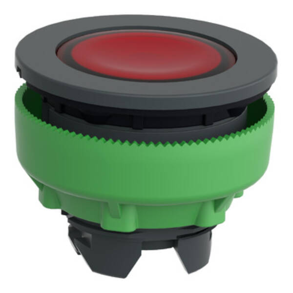 Head for illuminated push button, Harmony XB5, plastic, red, 30mm, universal LED, plain lens - Schneider Electric - ZB5FW343