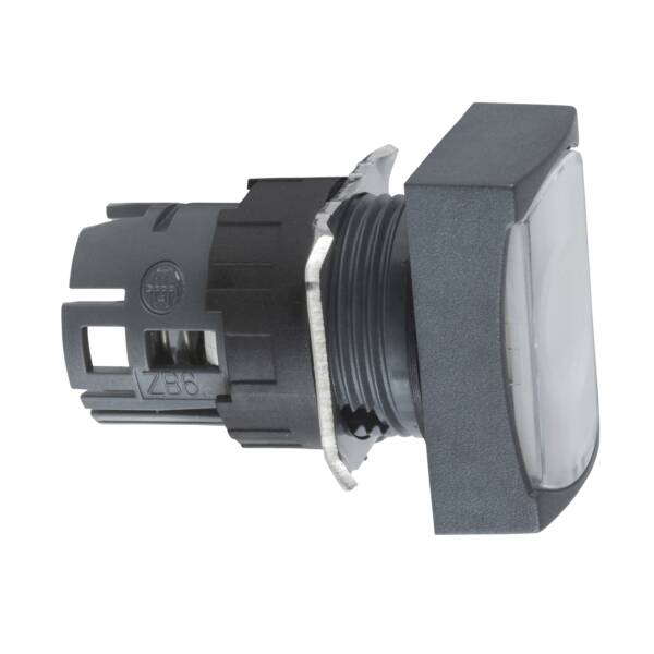 white rectang flush illuminated pushbutton head Ø16 latching for integral LED - Schneider Electric - ZB6DF1