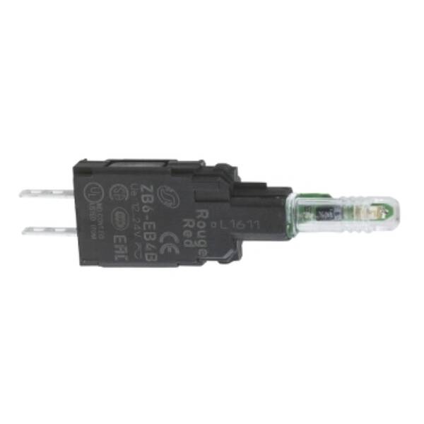 white light block with body/fixing collar with integral LED 12...24V - Schneider Electric - ZB6EB1B