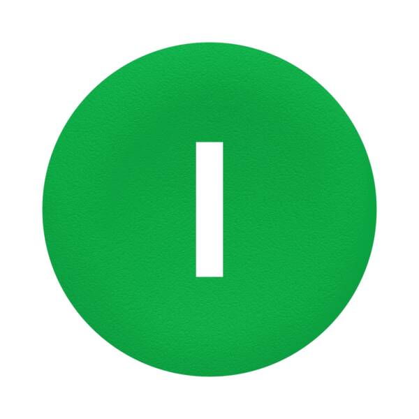 green cap marked I for circular pushbutton Ø22 - Schneider Electric - ZBA331