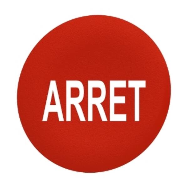 red plain cap ARRET for flush mounted push button - Schneider Electric - ZBAF433