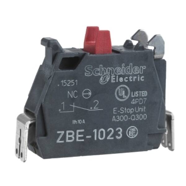 single contact block for head Ø22 1NC silver alloy Faston connector - Schneider Electric - ZBE1023
