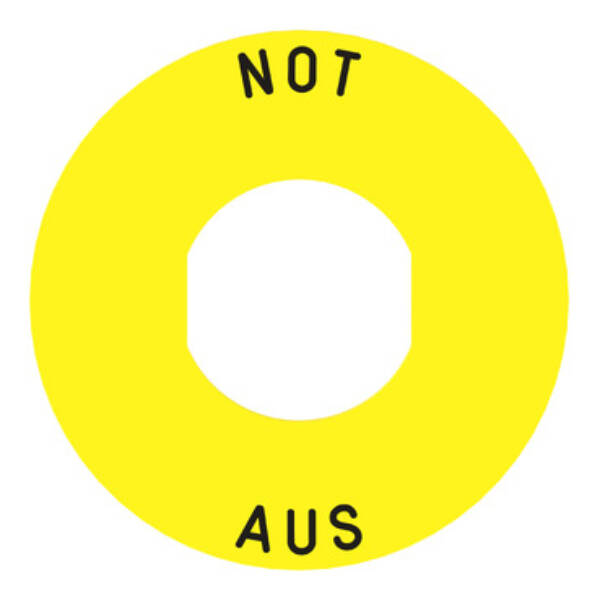 marked legend Ø60 for emergency switching off - NOT-AUS /logo ISO13850 - Schneider Electric - ZBY9260