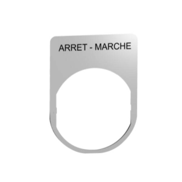 legend plate metal with arret-marche marking - Schneider Electric - ZBYM2166