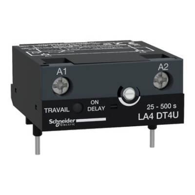 electronic timer module - type on delay 25...500 s - 24...250 V DC/AC - Schneider Electric - LA4DT4U