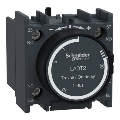 TeSys D - time delay auxiliary contact block - 1 NO + 1 NC screw clamp terminals - Schneider Electric - LADT2
