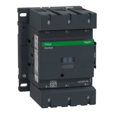 TeSys D contactor - 3P(3 NO) - AC-3 - <= 440 V 115 A - 24 V DC standard coil - Schneider Electric - LC1D115BD