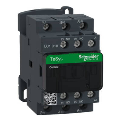 contactor TeSys LC1-D - 3 poles - AC-3 440 V 18 A - coil 230 V AC 50/60 Hz - Schneider Electric - LC1D18P7TQ