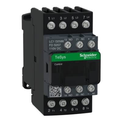 TeSys D contactor S207 - 4P (2NO+2NC) AC-1 40A <=440V - coil 110V DC - Schneider Electric - LC1D2586FDS207