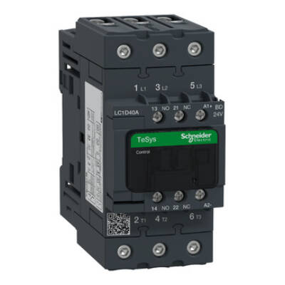 TeSys D contactor - 3P(3 NO) - AC-3 - <= 440 V 40 A - 24 V DC standard coil - Schneider Electric - LC1D40ABD