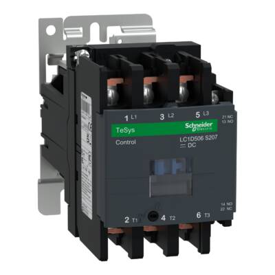 TeSys D contactor S207 - 3P (3NO) AC-3 50A <=440V - coil 24V DC wide - Schneider Electric - LC1D506BWS207
