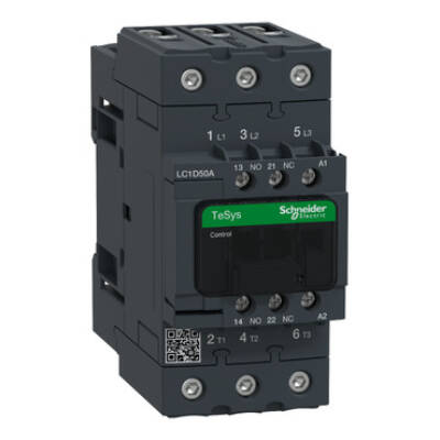TeSys D contactor - 3P(3 NO) - AC-3 - <= 440 V 50 A - 220 V AC 50/60 Hz coil - Schneider Electric - LC1D50AM7