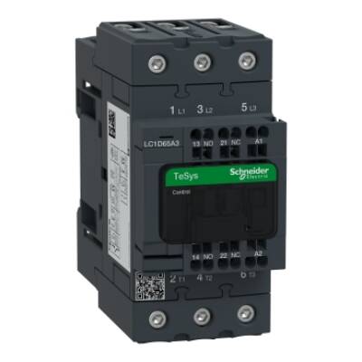 TeSys D contactor - 3P(3 NO) - AC-3 - <= 440 V 65 A - 110 V AC 50/60 Hz coil - Schneider Electric - LC1D65A3F7