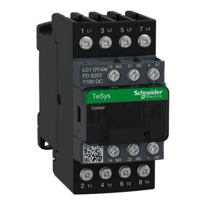 TeSys D contactor S207 - 4P (4NO) AC-1 40A <=440V - coil 110V DC - Schneider Electric - LC1DT406FDS207