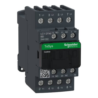 TeSys D contactor - 4P(4 NO) - AC-1 - <= 440 V 40 A - 24 V DC standard coil - Schneider Electric - LC1DT40BD