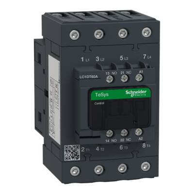 TeSys D contactor - 4P(4 NO) - AC-1 - <= 440 V 60 A - 24 V AC 50/60 Hz coil - Schneider Electric - LC1DT60AB7
