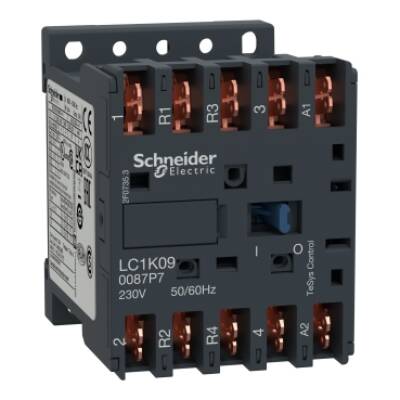 TeSys K contactor - 4P (2 NO + 2 NC) - AC-1 <= 440 V 20 A - 230 V AC coil - Schneider Electric - LC1K090087P7