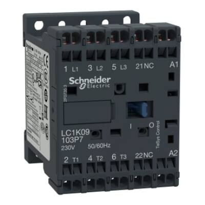 TeSys K contactor - 3P - AC-3 <= 440 V 12 A - 1 NC aux. - 110 V AC coil - Schneider Electric - LC1K12013F7