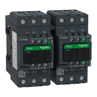 TeSys D reversing contactor - 3P - <= 440 V - 40 A AC-3 - 48...130 V AC/DC coil - Schneider Electric - LC2D40AEHE