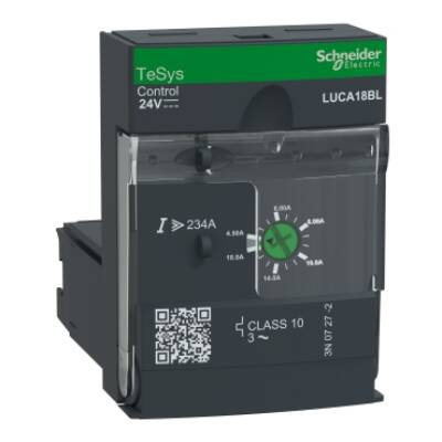 Standard control unit, TeSys U, 4.5-18A, 3P motors, thermal magnetic protection, class 10, coil 24V DC - Schneider Electric - LUCA18BL