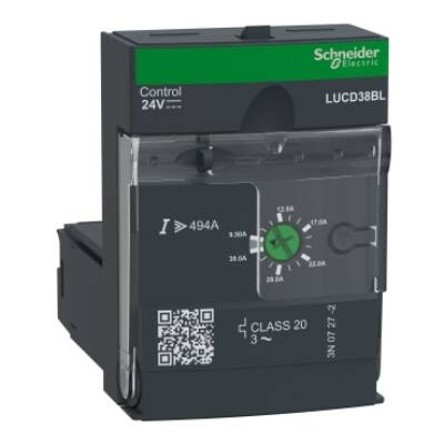 Advanced control unit, TeSys U, 9.5-38A, 3P motors, protection & diagnostic, class 20, coil 24V DC - Schneider Electric - LUCD38BL
