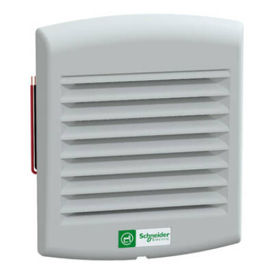 ClimaSys forced vent. IP54, 38m3/h, 24V DC, with outlet grille and filter G2 - Schneider Electric - NSYCVF38M24DPF