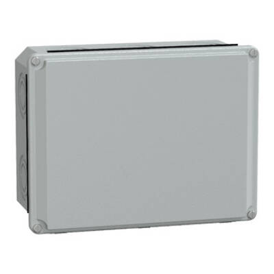 Metal industrial cut-out box - low plain cover - H206xW156xD83 - IP55 - grey - Schneider Electric - NSYDB2015M