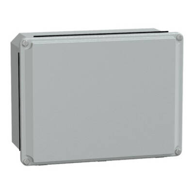 Metal industrial box - low plain cover - H206xW156xD83 - IP55 - grey RAL 7035 - Schneider Electric - NSYDBN2015