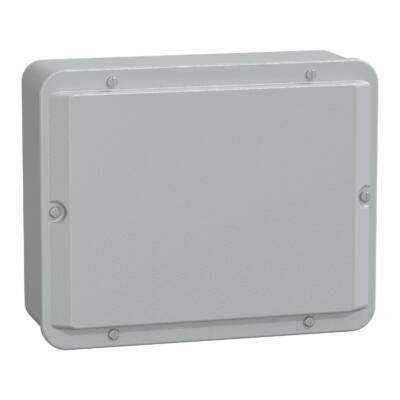 Metal industrial box - low plain cover - H256xW206xD93 - IP55 - grey RAL 7035 - Schneider Electric - NSYDBN2520