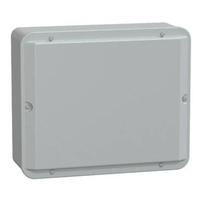 Metal industrial box - low plain cover - H307xW257xD116 - IP55 - grey RAL 7035 - Schneider Electric - NSYDBN3025