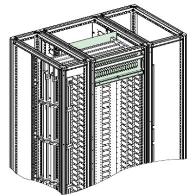"PanelSet SFM horizontal busbar barrier 3M - form 2b - W800xD500 mm" - Schneider Electric - NSYHPF2B3M85