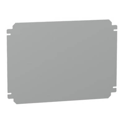 Plain mounting plate H300xW400mm made of galvanised sheet steel - Schneider Electric - NSYMM34SB