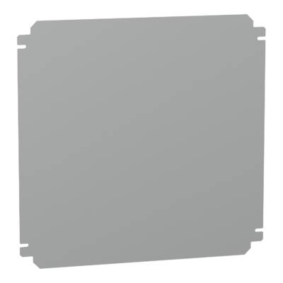 Plain mounting plate H400xW400mm made of galvanised sheet steel - Schneider Electric - NSYMM44SB