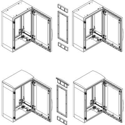 Horizontal coupling kit for PLA enclosure H500xD320 mm - 15 mm - IP55 coupling - Schneider Electric - NSYMUPLA53G